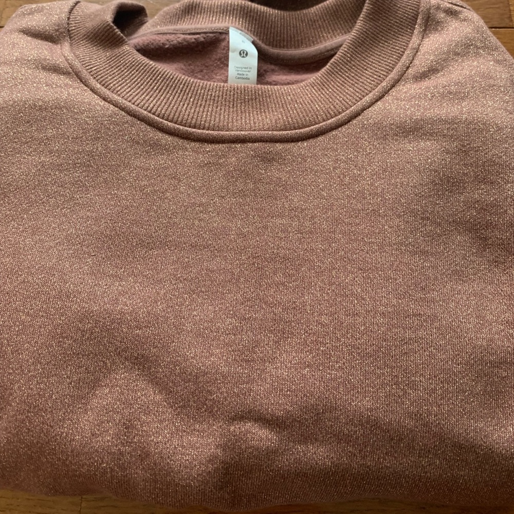 🎁LULULEMON PERFECTLY OVERSIZED CROPPED CREW*SPARK-SMOKY TOPAZ-6/8/10🎁 - Picture 7 of 13